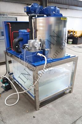 Air Cooling 220V 1 Ton Flake Ice Maker Machine , Automatic Ice Making Machine